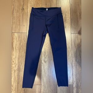 Rabbit Navy Blue Compression Running Activewear Gym Leggings